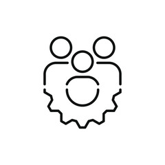 Teamwork management icon line style isolated on white background. Vector illustration