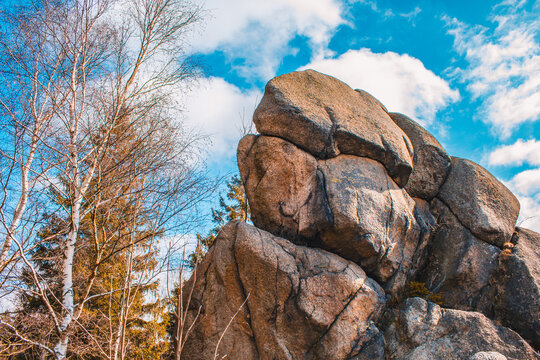Feigenbaumklippe at Okertal. Rocky cliffs near Goslar at Harz Mountains National Park, Germany