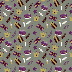 Seamless pattern of the birthday celebration for your design