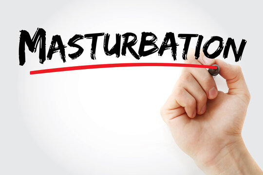 Masturbation text with marker, concept background