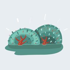Vector illustration of bushes on isolated background.