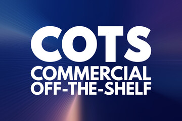 Obraz premium COTS - Commercial Off-the-Shelf acronym, business concept background