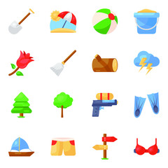 
Pack of Travel Elements in Flatty Style 
