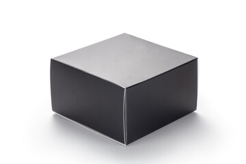 Black paper box isolated on white background
