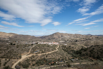 Fototapeta na wymiar panoramica pueblo tahal sierra fialbres-2