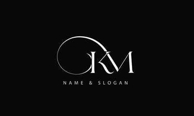 MK, KM, M, K abstract letters logo monogram - obrazy, fototapety, plakaty