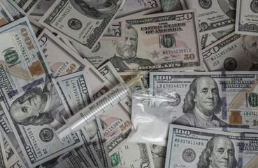 Fototapeta premium addiction problems. Fight against addiction and drugs. Money laundering. 