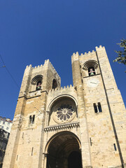 front of church in Lisbon city, Portugal