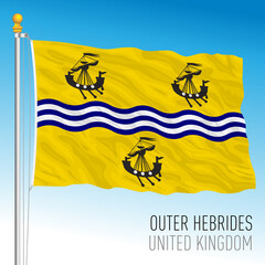 Outer Hebrides islands official flag, Scotland, UK, vector illustration