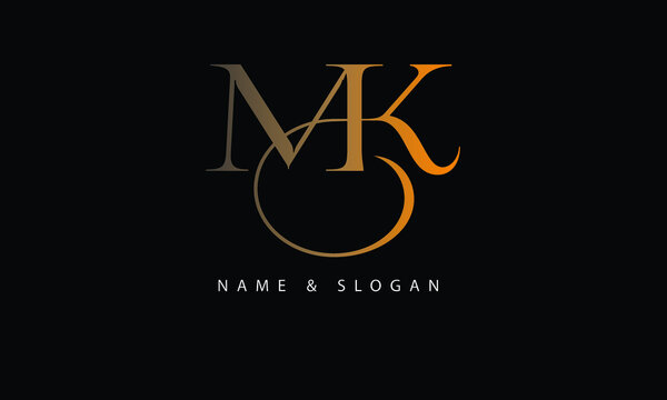 MK, KM, M, K abstract letters logo monogram
