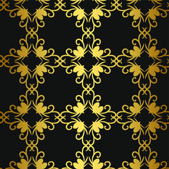 Seamless vector golden repeat geometric pattern. Golden geometrical 10 eps background for fabric, cover, textile, design, banner.