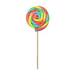 Lollipop swirled color isolated on a white background, 3D render