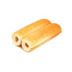 rolls for French hot dog. isolated on a white background