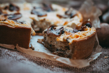quiche pie with mushrooms