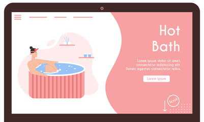 Vector banner of Hot Bath concept