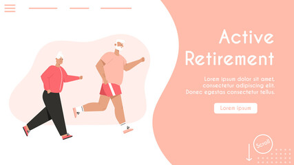 Vector banner of Active retirement concept