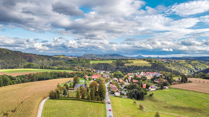 Fototapeta na wymiar Blick über die Sächsische Schweiz, Sachsen, Deutschland