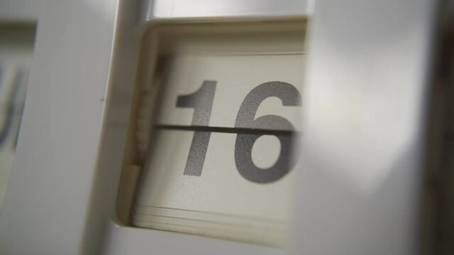 The clock changing the date from 1 to 31