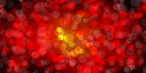 Dark Red vector texture with circles.