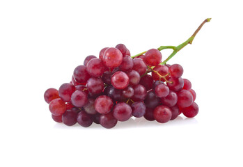 red grapes isolated on white background.