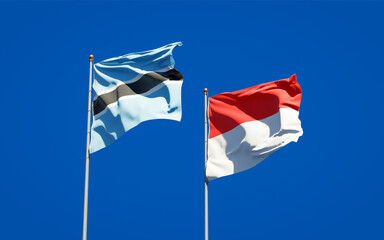 Beautiful national state flags of Indonesia and Botswana.