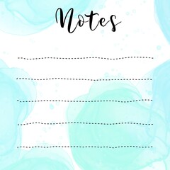 Digital Note pad - printable and digital paper - Sea Foam Collection 