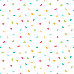 Cute colorful confetti, sprinkles vector seamless pattern background. - 391739506