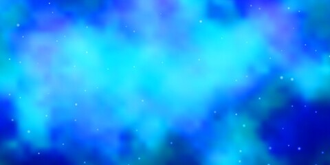 Obraz na płótnie Canvas Light BLUE vector background with small and big stars.