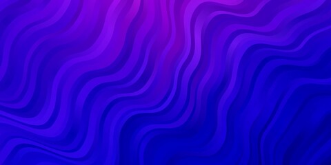 Light Pink, Blue vector pattern with curves.