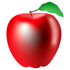 3d vector graphic of a red apple isolated on white background