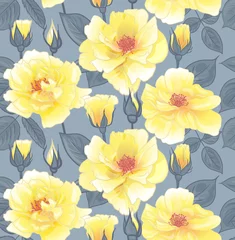 Foto op Canvas floral pattern with yellow roses for surface design, as well as packaging and textile © Марина Воюш