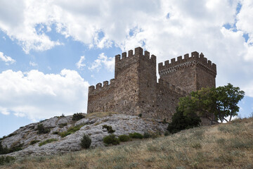 Fototapeta na wymiar castle on the rocky mountain