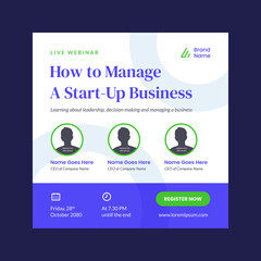 webinar poster design template vector