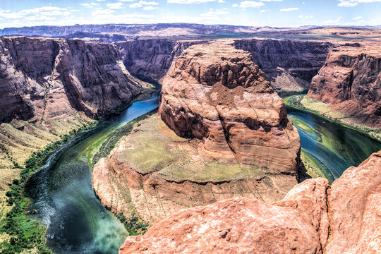  Horseshoe bend. The Colorado River and the Glenn Canyon in Arizona, USA