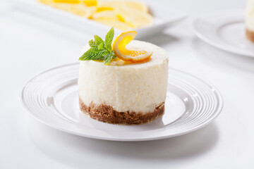 Cheesecake Dessert With Organic Oranges