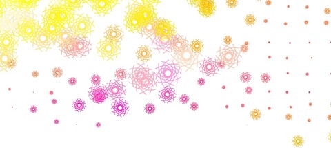Light Pink, Yellow vector texture with memphis shapes.