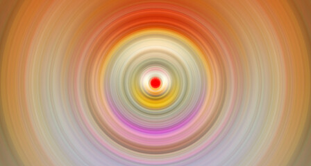 Abstract round orange background. Circles from the center point. Image of diverging circles. Rotation that creates circles.