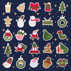 bundle of twenty five merry christmas icons