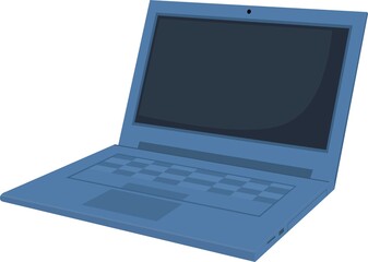 Vector emoticon illustration of a laptop