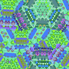 Abstract seamless geometric pattern, psychedelic. Fashionable print on fabric and kraft paper