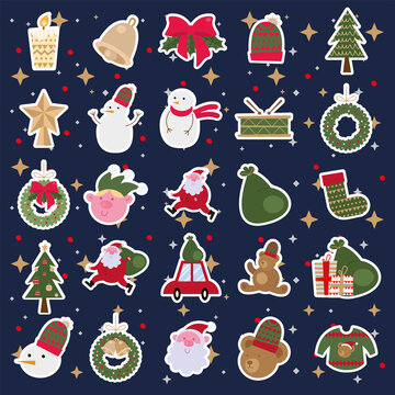 bundle of twenty five merry christmas icons