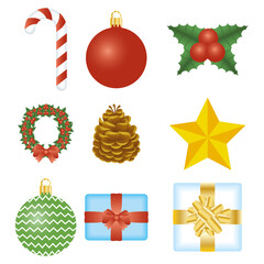 bundle of merry christmas set icons