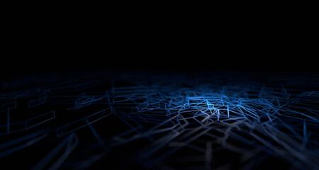 Abstract 3d render, futuristic background design, network concept