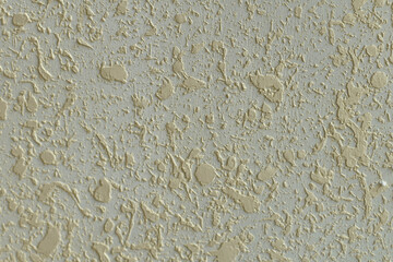 Structure of decorative plaster. Yellow background with drops of cement.