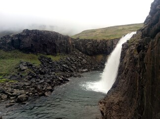 waterfall in the mountains