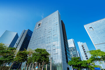 Modern skyscrapers in the business district, Xiamen, China.