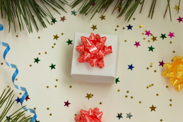 Gift box with confetti