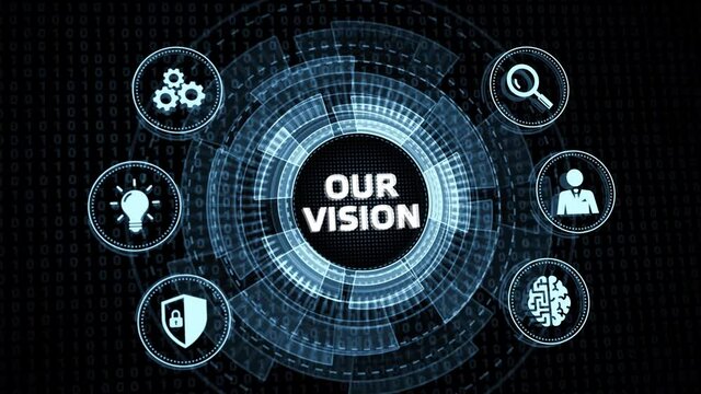 Business, Technology, Internet and network concept. Virtual screen of the future and sees the inscription: Our vision