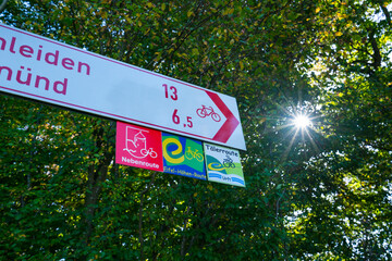 Sign Pole, Eifel National Park, North Eifel Territory, Eifel Region, Germany, Europe