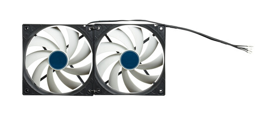 DIY video card cooling system. Two 120mm fans connected together.